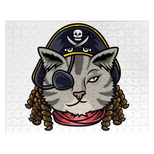 Pirate Cat Cat Mom Gift Jigsaw Puzzles