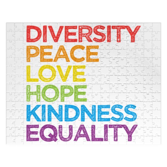 Diversity Peace Love Hope Kindness Equality LGBT Jigsaw Puzzles