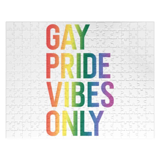 Gay Pride Vibes Only LGBT Community Rainbow Pride Jigsaw Puzzles