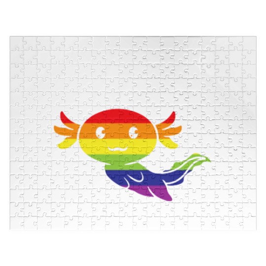 ALLYALOTL Axolotl Rainbow Pride Gay LGBTQ Jigsaw Puzzles