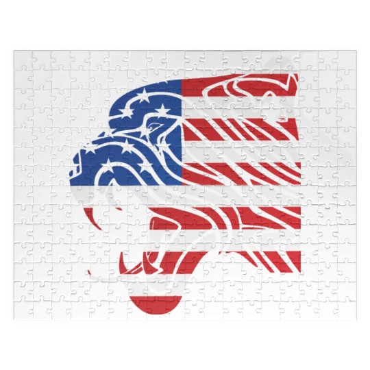 USA Flag Leopard Tattoo Jigsaw Puzzles