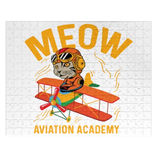 Meow Aviation Academy Co-Pilot Gift Jigsaw Puzzles