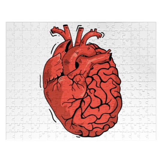 Half Brain Half Heart Organ Anatomy Science Jigsaw Puzzles