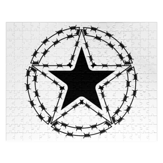 Barbed Wire US Army Star Jigsaw Puzzles