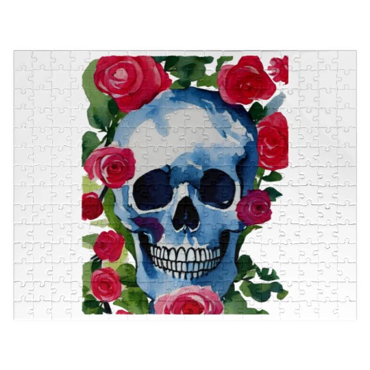 Skull and Roses - Garden Of Roses Jigsaw Puzzles