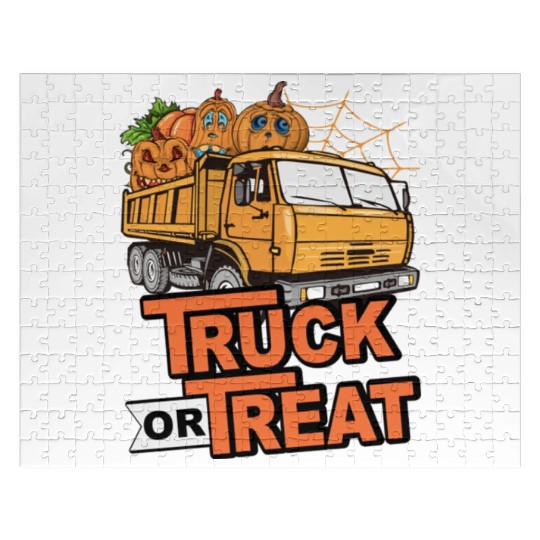 Funny Halloween Truck Or Treat Pumpkins Toddler Jigsaw Puzzles