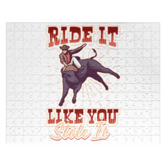 Rodeo Bull Riding Livestock Show Farmer Cattle Jigsaw Puzzles