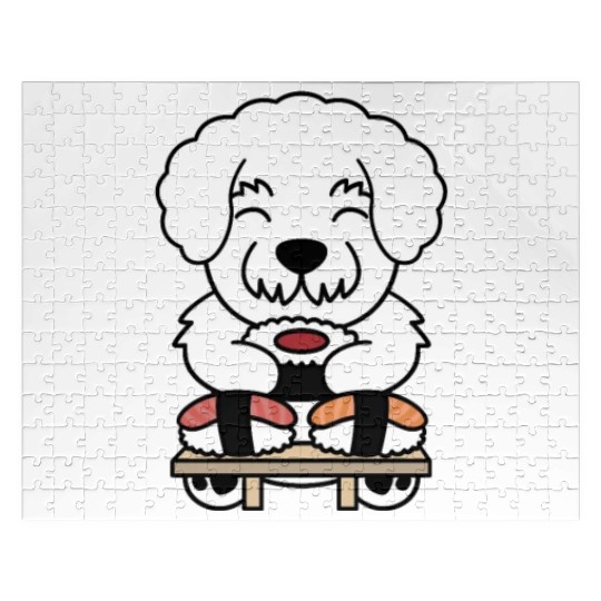 Sushi Lover Bichon Frise Jigsaw Puzzles