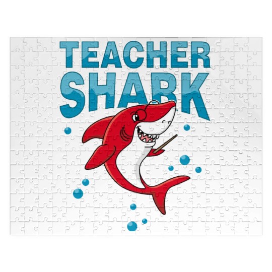 Teacher shark .. school student lessons enrollment Jigsaw Puzzles