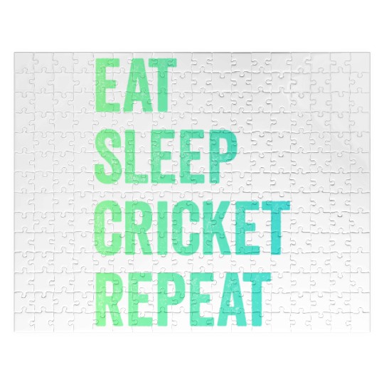 Eat sleep cricket repeat | Cricket Lover Jigsaw Puzzles
