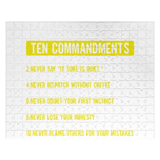 911 Dispatcher Ten Commandments Gold Line Operator Jigsaw Puzzles