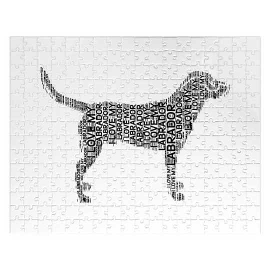 Black Labs Dog Labrador Retriever I Love My Labrad Jigsaw Puzzles