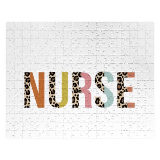 Critical-Care Nurse Colorful Leopard Print Funny Jigsaw Puzzles