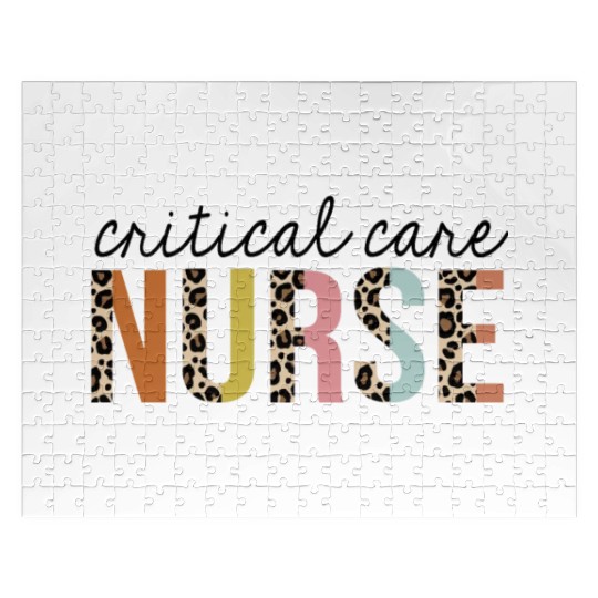 Critical-Care Nurse Leopard Print Registered RN Jigsaw Puzzles