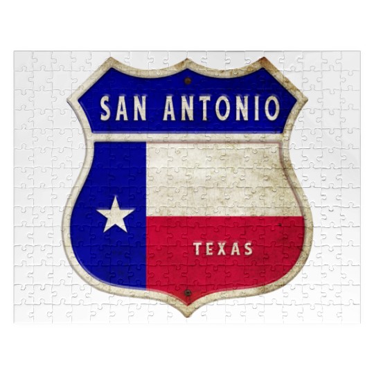 San Antonio Texas coat of arms flag design Jigsaw Puzzles