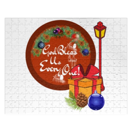 Cute A Christmas Carol God Bless Us Everyone Lamp Jigsaw Puzzles