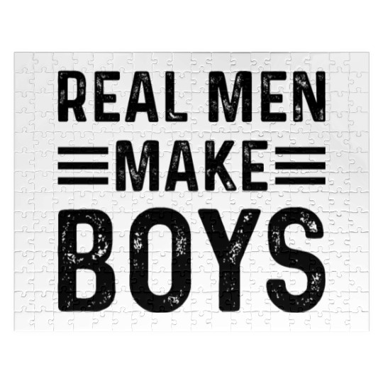 Real Men Make Boys Daddy To Be - Boy Daddy Announc Jigsaw Puzzles