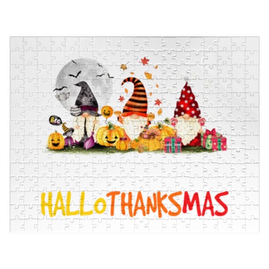 Gnomes Lover Halloween Merry Christmas Jigsaw Puzzles