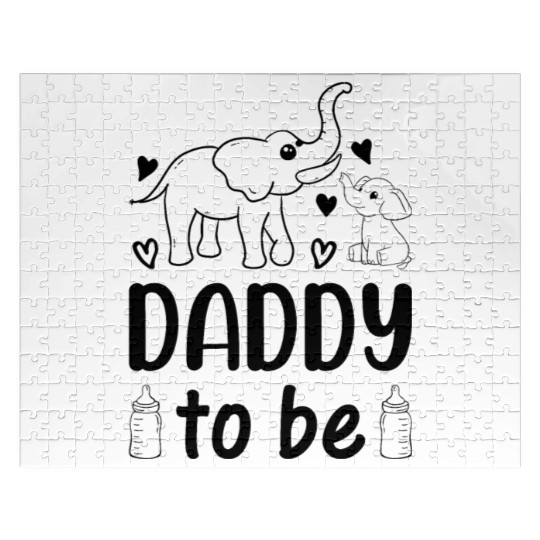 Elephant Daddy To Be - Baby Shower Paternity New D Jigsaw Puzzles