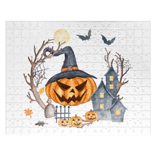 Halloween cute pumpkin pumpkin autumn coffee subli Jigsaw Puzzles