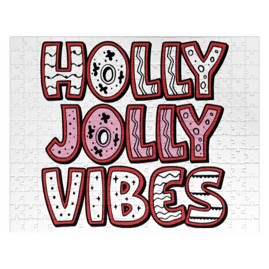 Holly jolly vibes Jigsaw Puzzles