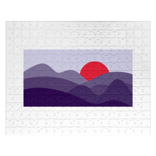 Minimalist Sun Cyber Grape Purple Jigsaw Puzzles