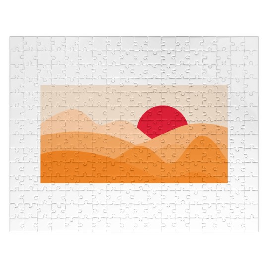 Minimalist Sun Orange Jigsaw Puzzles