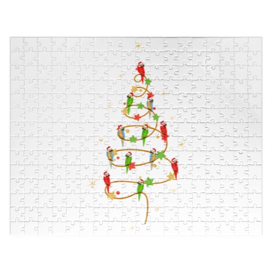 MACAWS CHRISTMAS TREE FOR MACAW AND PARROT LOVERS Jigsaw Puzzles