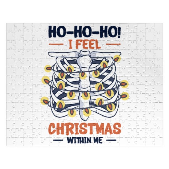 Christmas Holiday Skeleton Rib Cage Radiology Jigsaw Puzzles