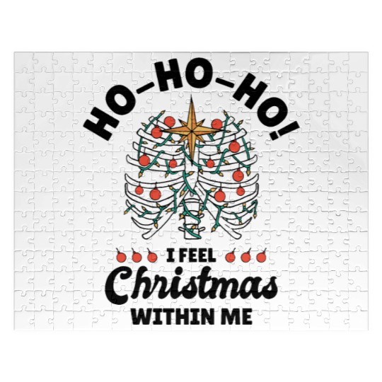 Christmas Holiday Skeleton Rib Cage Radiology Jigsaw Puzzles