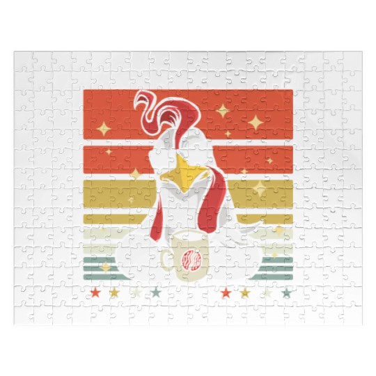 Rooster Cock Coffee Sunglasses Jigsaw Puzzles