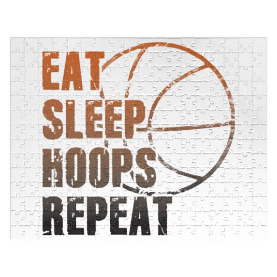 Eat Sleep Hoops Repeat Basketball Jigsaw Puzzles