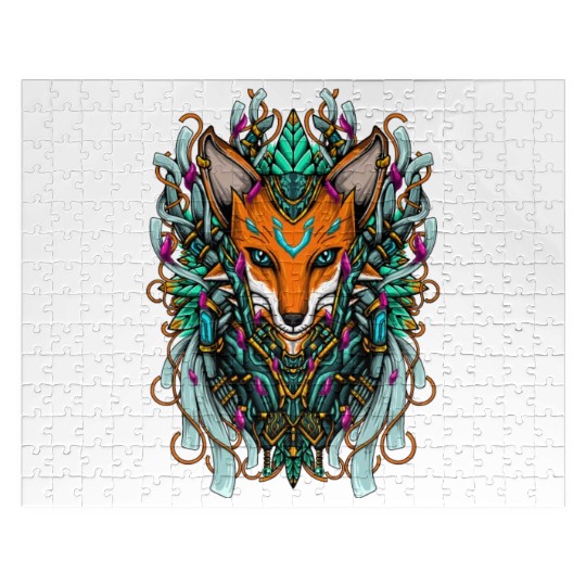 Vivid Royal Ancient Celtic Fox Jigsaw Puzzles