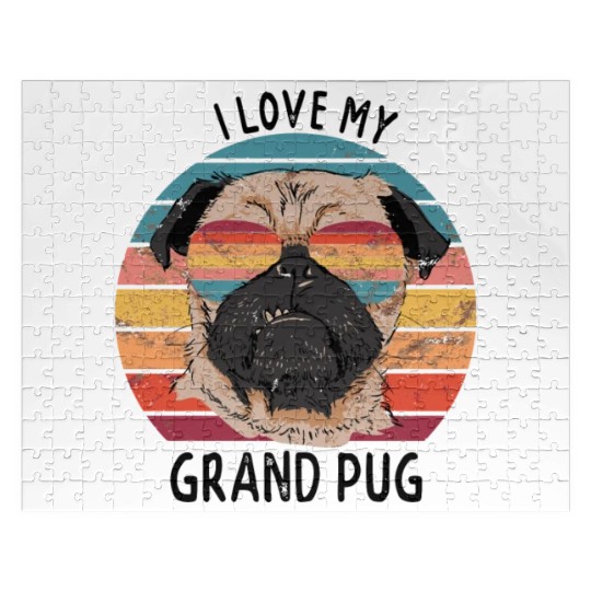 Pug Grandparents I Love My Grand Pug Jigsaw Puzzles