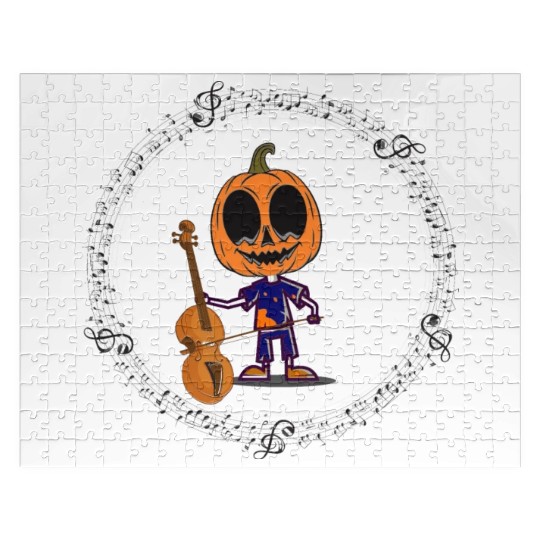 Halloween guitar player in scary night, plays scar Jigsaw Puzzles