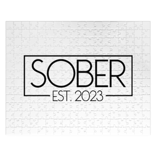 Sober Est. 2023 Staying Sober No Alcohol Addiction Jigsaw Puzzles