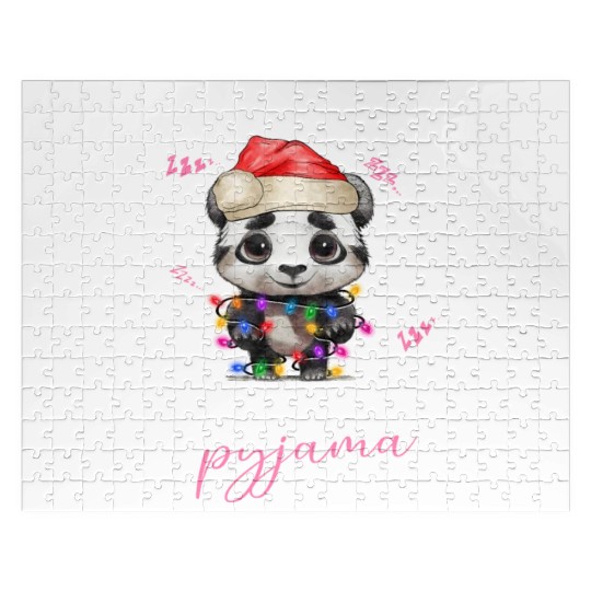 Winter Christmas Pyjama Panda Jigsaw Puzzles