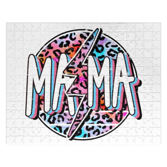 Mama Lightning Bolt Jigsaw Puzzles, Mama Jigsaw Puzzles, Leopard