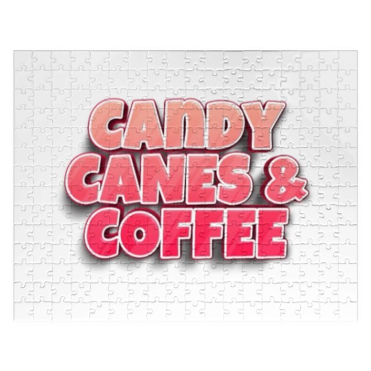 Candy Cane Candy Canes And Coffee Jigsaw Puzzles