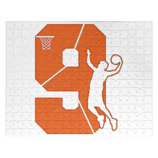 Kids 9 Year Old 9th Basketball Birthday Party Jigsaw Puzzles