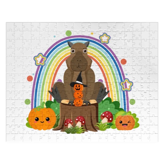 Capybara with a pumpkin Jigsaw Puzzles