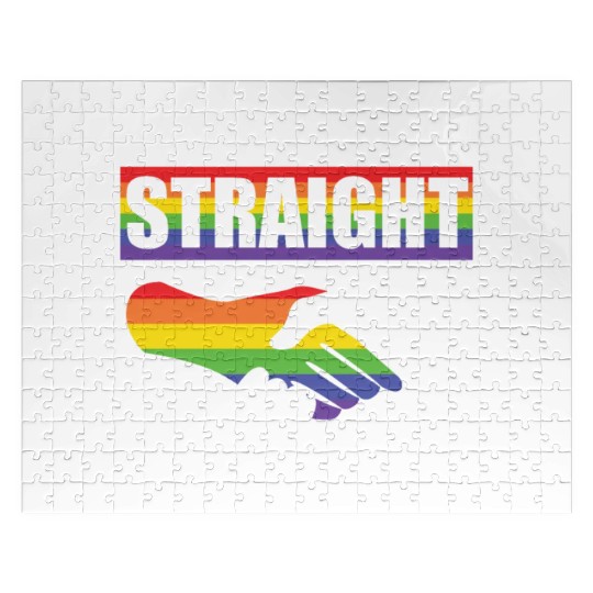 LGBT Funny Rainbow Slogan Not Straight I Don't Jigsaw Puzzles