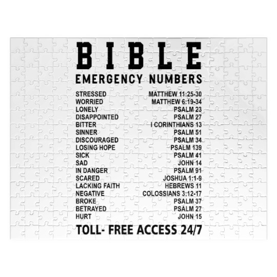 Bible Emergency Number Funny Phone Call Gift Jigsaw Puzzles