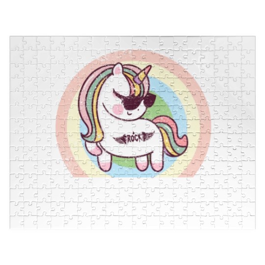 Goth Rock Satan Unicorn Festivals Death Metal Jigsaw Puzzles