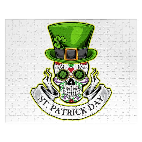 Sugar Skull | St Patrick Day | Lucky Charm Irish Jigsaw Puzzles