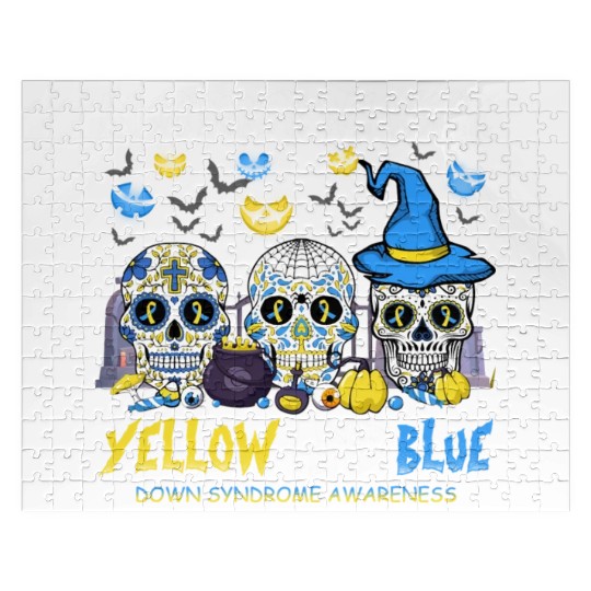 Sugar Skull | In October We Wear Yellow And Blue Jigsaw Puzzles