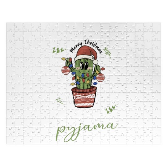 Winter Christmas Pyjama Cactus Jigsaw Puzzles