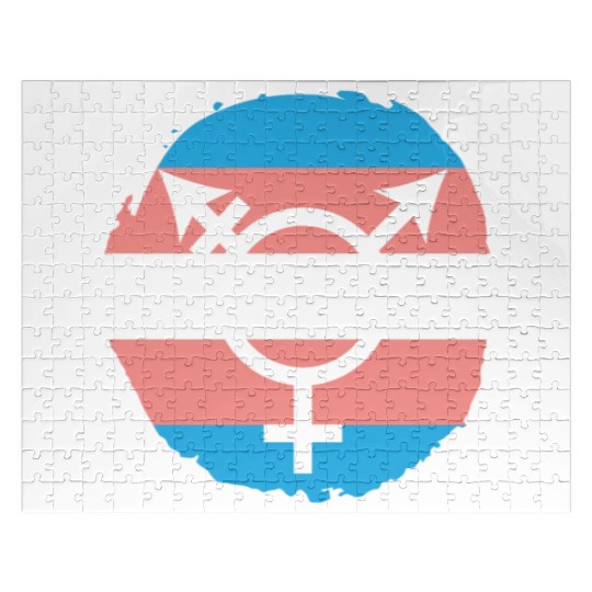 Trans Rainbow Pride LGBTQ Transgender Rights Jigsaw Puzzles