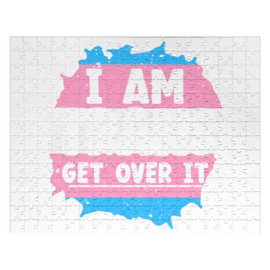 I Am Trans Get Over It LGBTQ Pride Transgender Jigsaw Puzzles