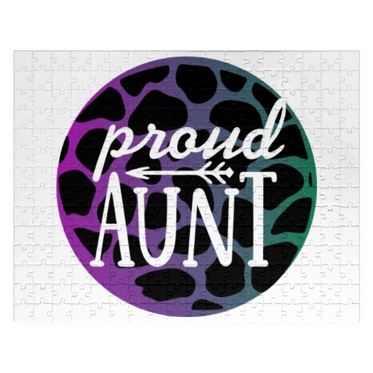 Purple Leopard Proud Aunt Jigsaw Puzzles